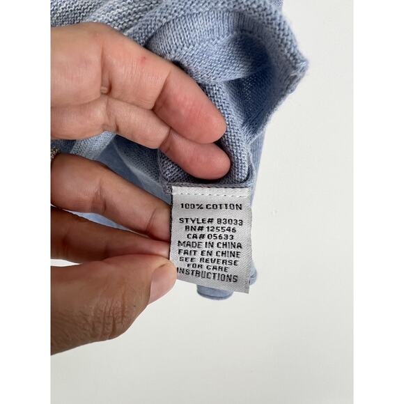 Habitat Sweater Women's Large 100% Cotton Minimalist Artsy Pocket Lagenlook Blue - Picture 7 of 9